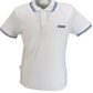 Lambretta White Blue Retro Target Logo 100% Cotton Polo Shirts