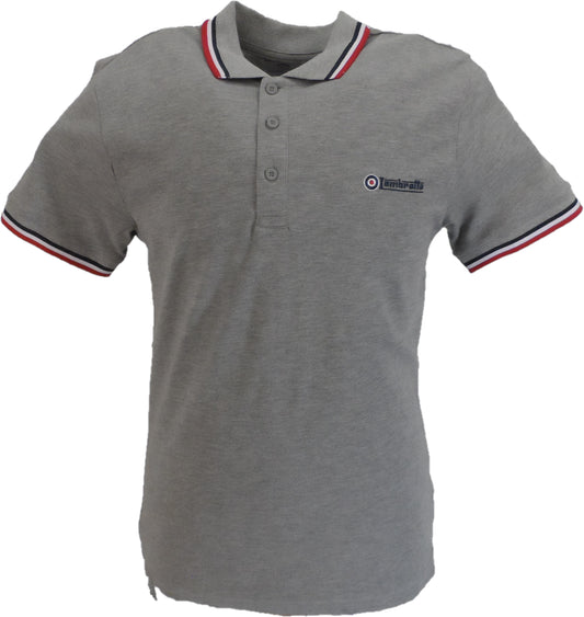 Lambretta Grey Marl Retro 100% Cotton Polo Shirt