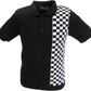 Mazeys Mens Black Chequerboard Knitted Polo Shirt