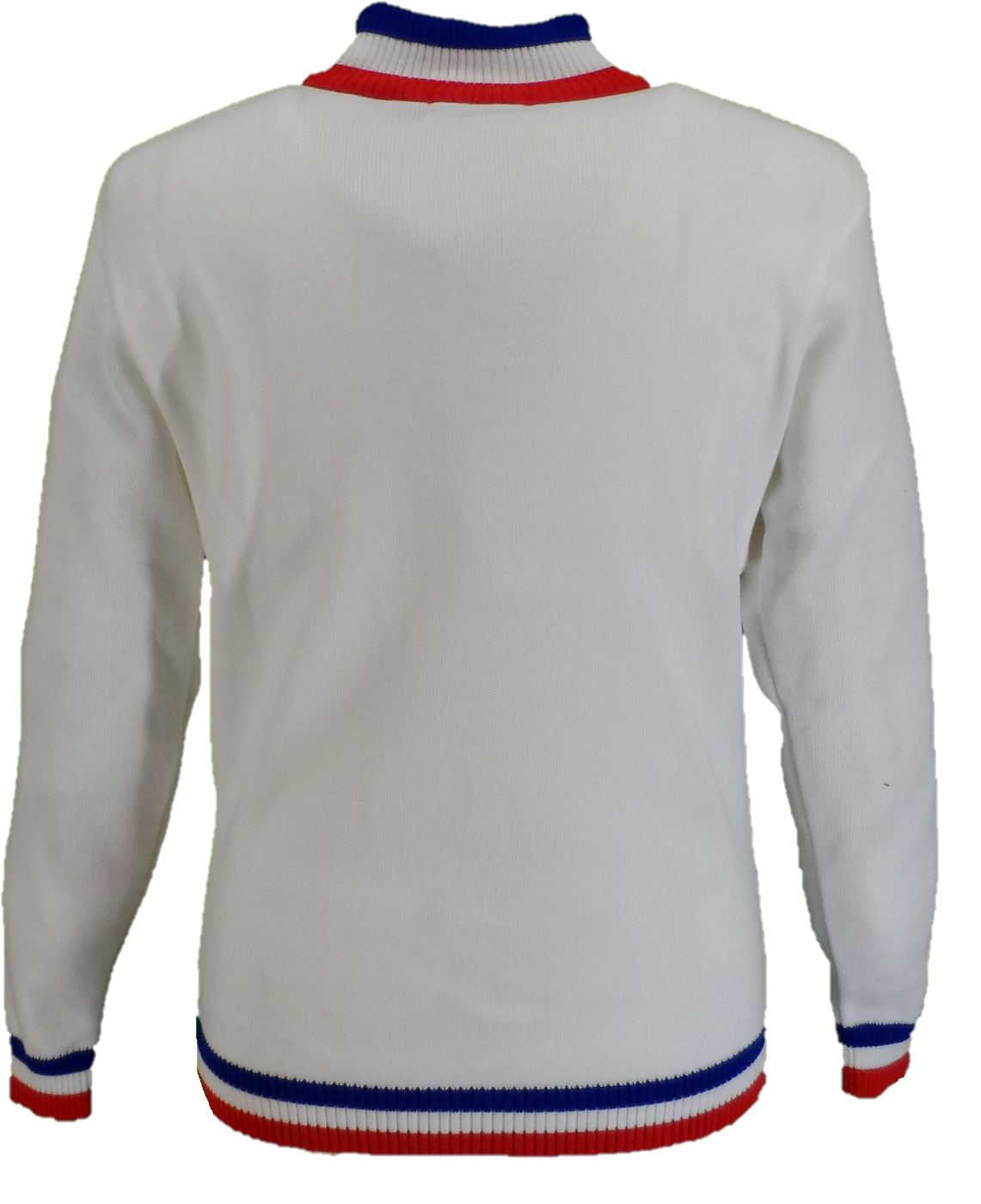 Mazeys Mens White Retro Stripe Knitted Cycling Top