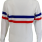 Mazeys Mens White Horizontal Stripe Crew Neck Jumper