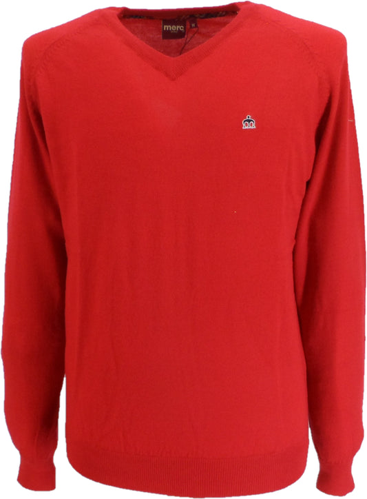 Merc Mens Conrad Blaze Red Knitted Jumper