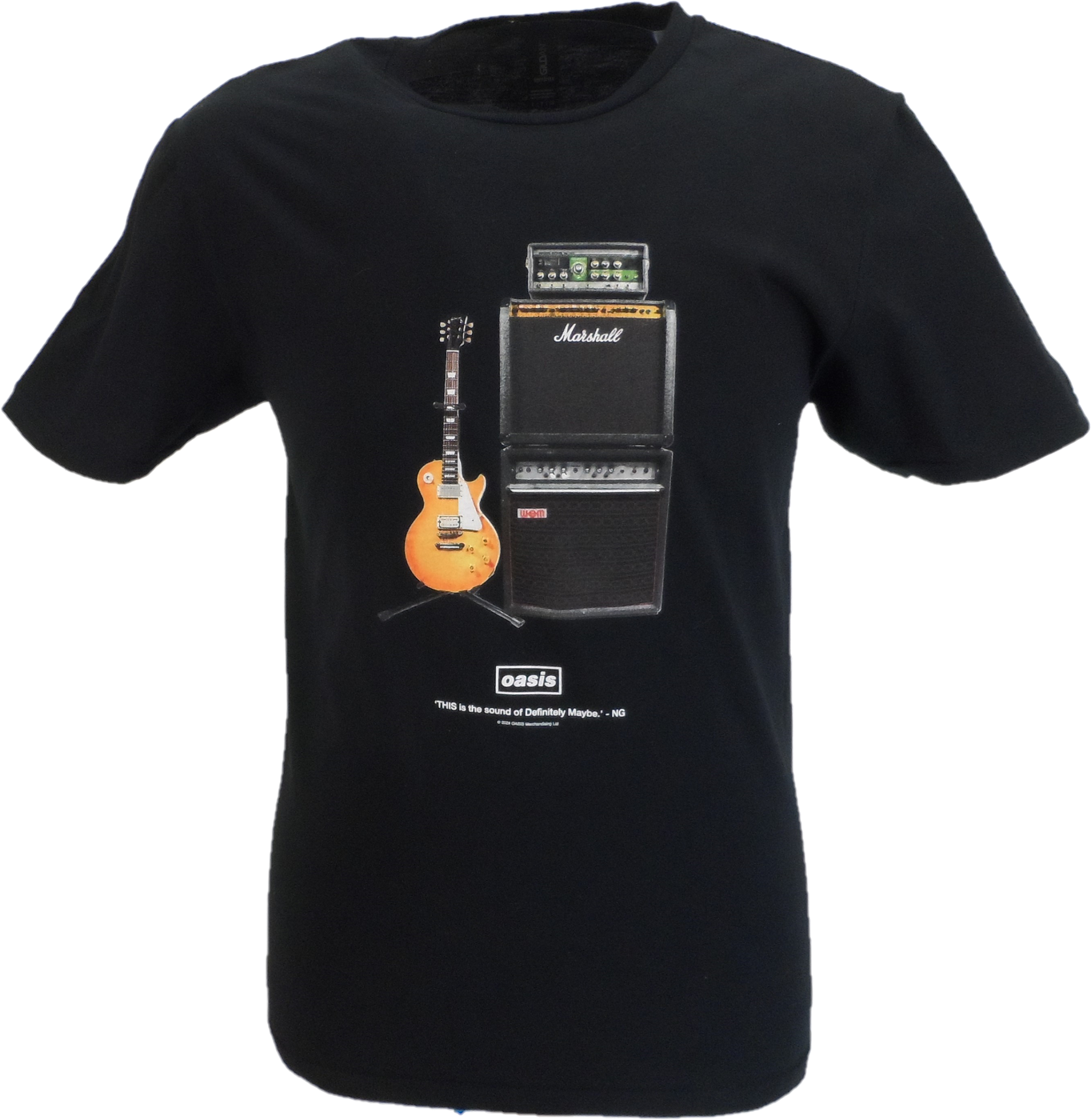 Mens Official Licensed Oasis Definitely Maybe Guitar T Shirt