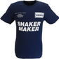 Mens Official Licensed Oasis Navy Blue Shakermaker Tracks T Shirt