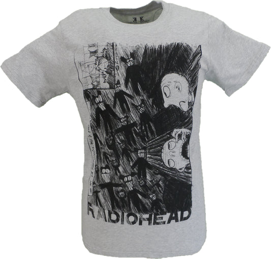 Mens Grey Radiohead Officially Licensed Scribble T Shirt