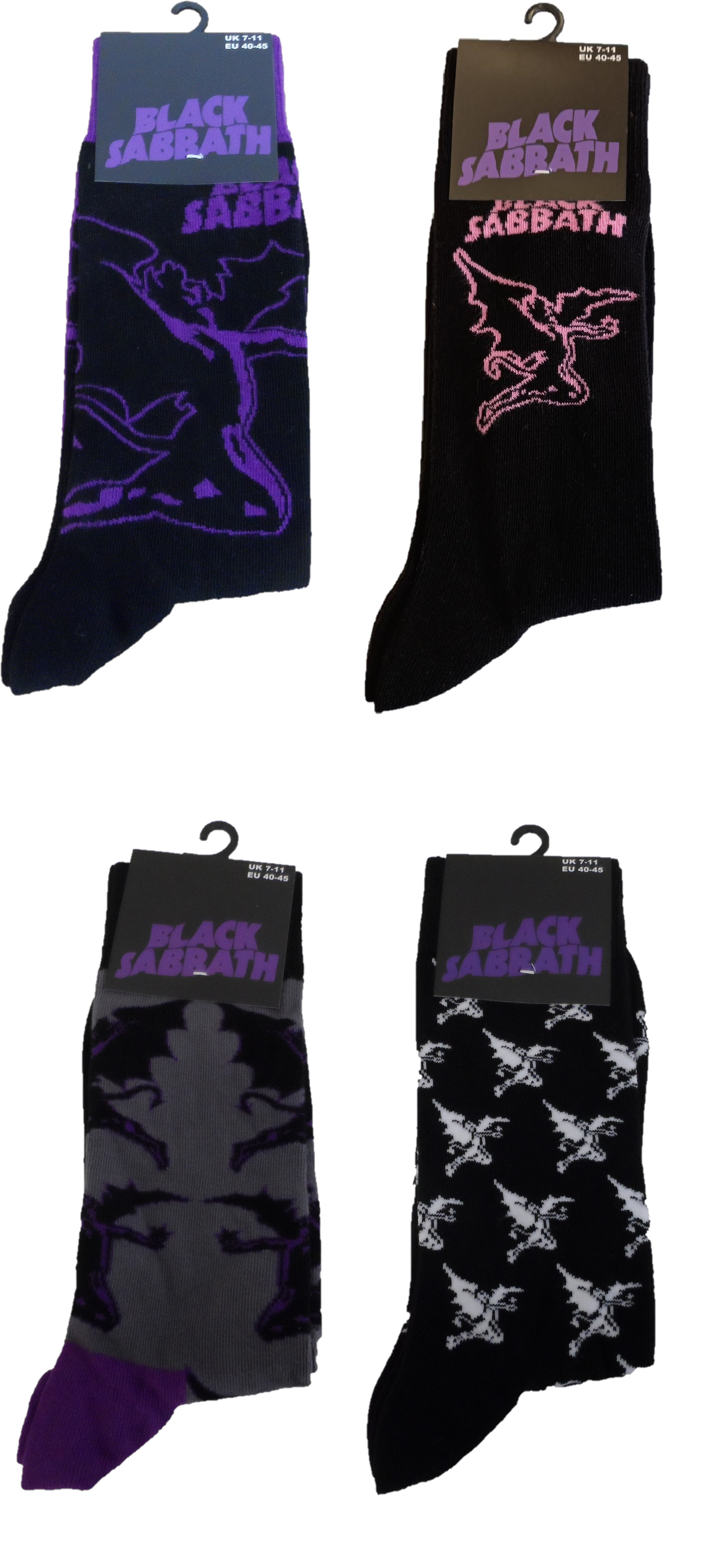 Mens Officially Licensed Black Sabbath Logo Socks