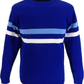 Mazeys Mens Blue Horizontal Stripe Crew Neck Jumper