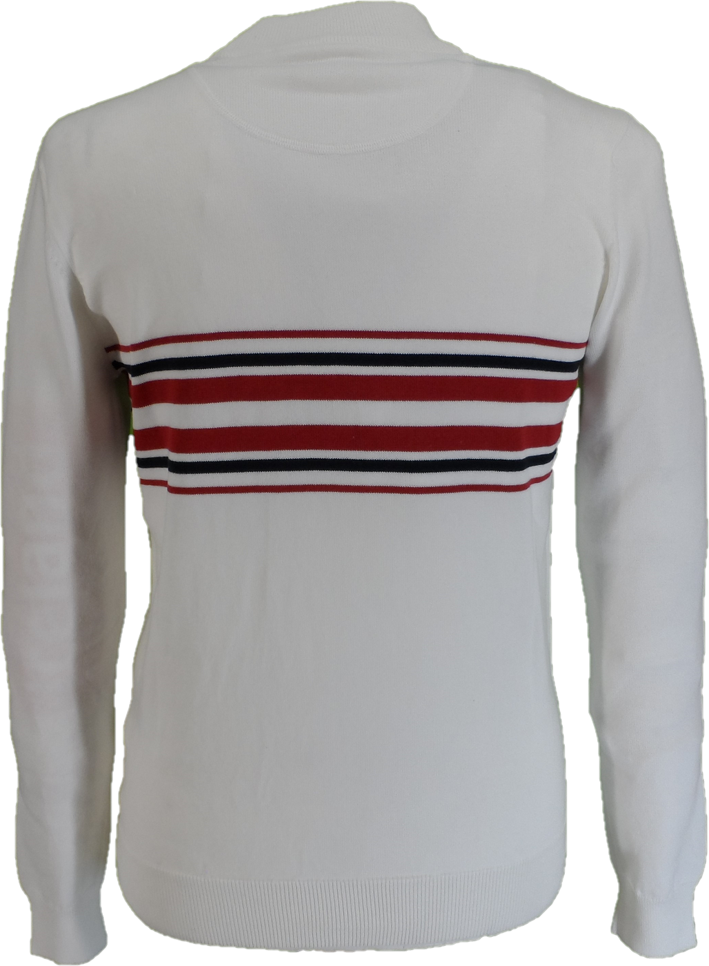 Ska & Soul Ecru 'Knebworth' Border stripe Turtle Neck Jumper