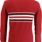 Ska & Soul Red 'Knebworth' Border stripe Turtle Neck Jumper