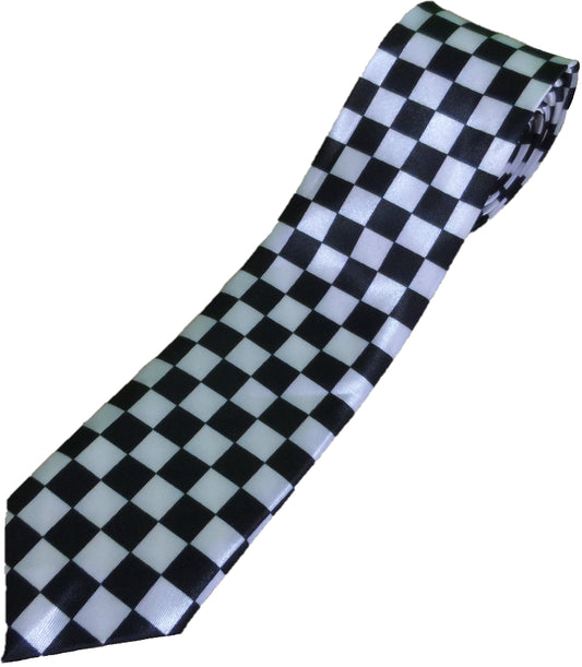 Mazeys Mens Retro Checkerboard Skinny Ties