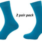 Mens 2 Pair Pack Turquoise Retro Socks