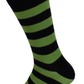 Mens 2 Pair Pack Green and Black Striped Retro Socks