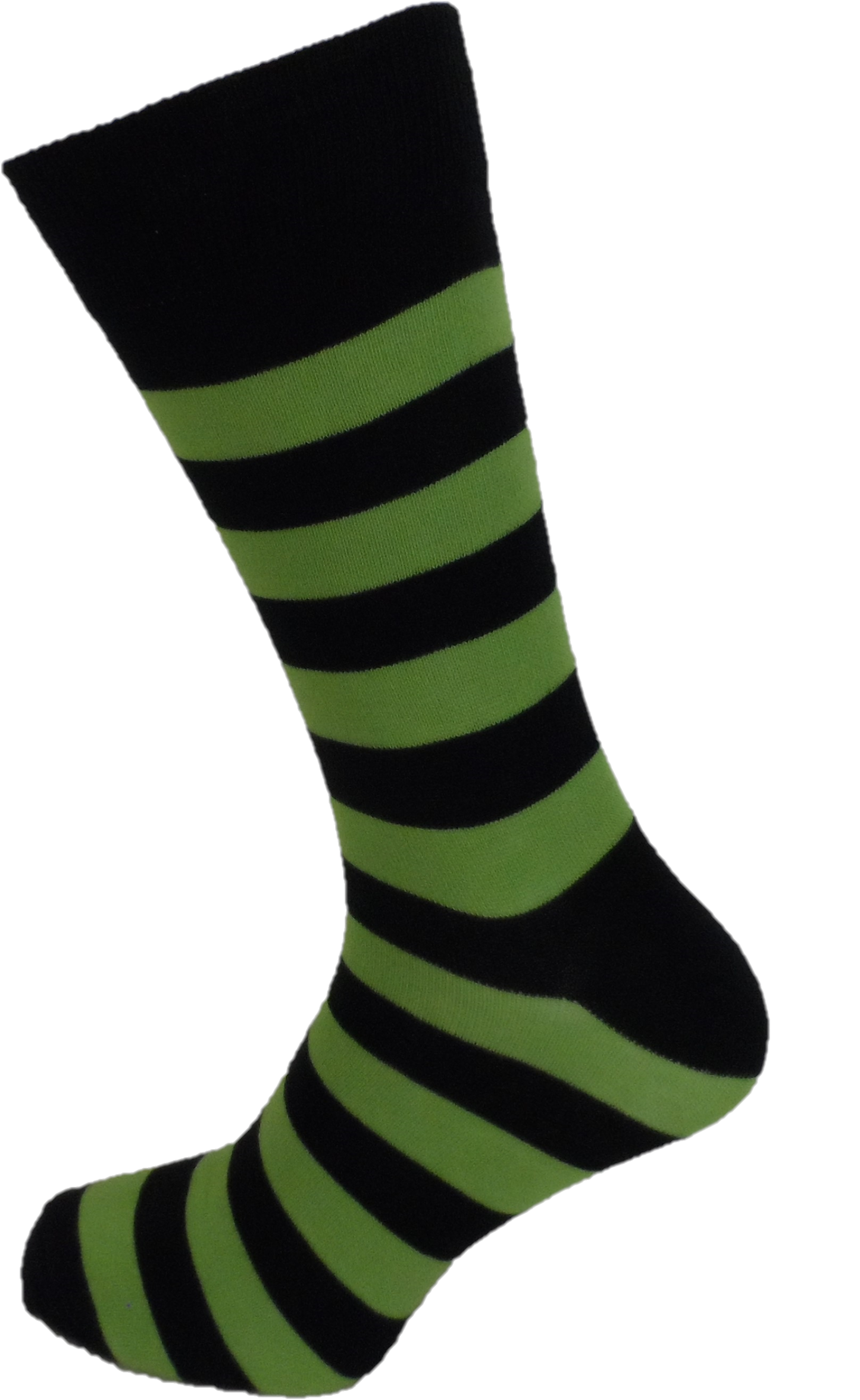 Mens 2 Pair Pack Green and Black Striped Retro Socks