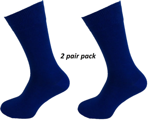 Mens 2 Pair Pack Royal Blue Retro Socks