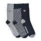 Lambretta Mens 3 Pair Grey/Navy Pack of Retro Socks