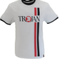 Trojan Records Ecru Classic Twin Stripe 100% Cotton T-Shirt