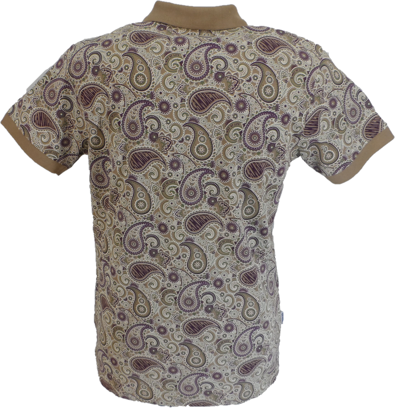 Lambretta Woodsmoke Brown Paisley Print Polo Shirts