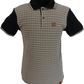 Trojan Mens Black Houndstooth Panel Polo Shirt