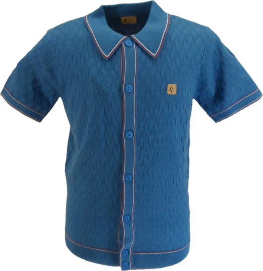 Gabicci Mens Aqua Blue Polo Cardigan