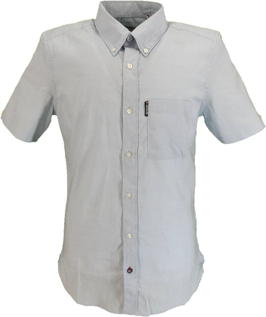 Lambretta Mens Sky Blue Oxford Short Sleeved Button Down Shirts