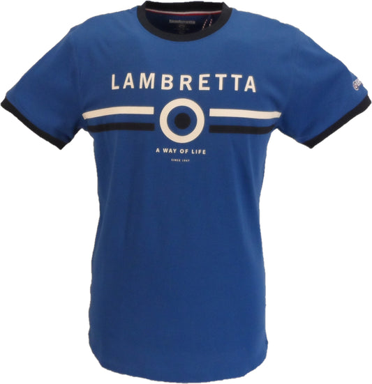 Lambretta Mens Dark Blue Retro Target Ringer T-Shirt