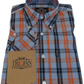 Trojan Mens Powder Blue Check Short Sleeved Shirts and Pocket Square