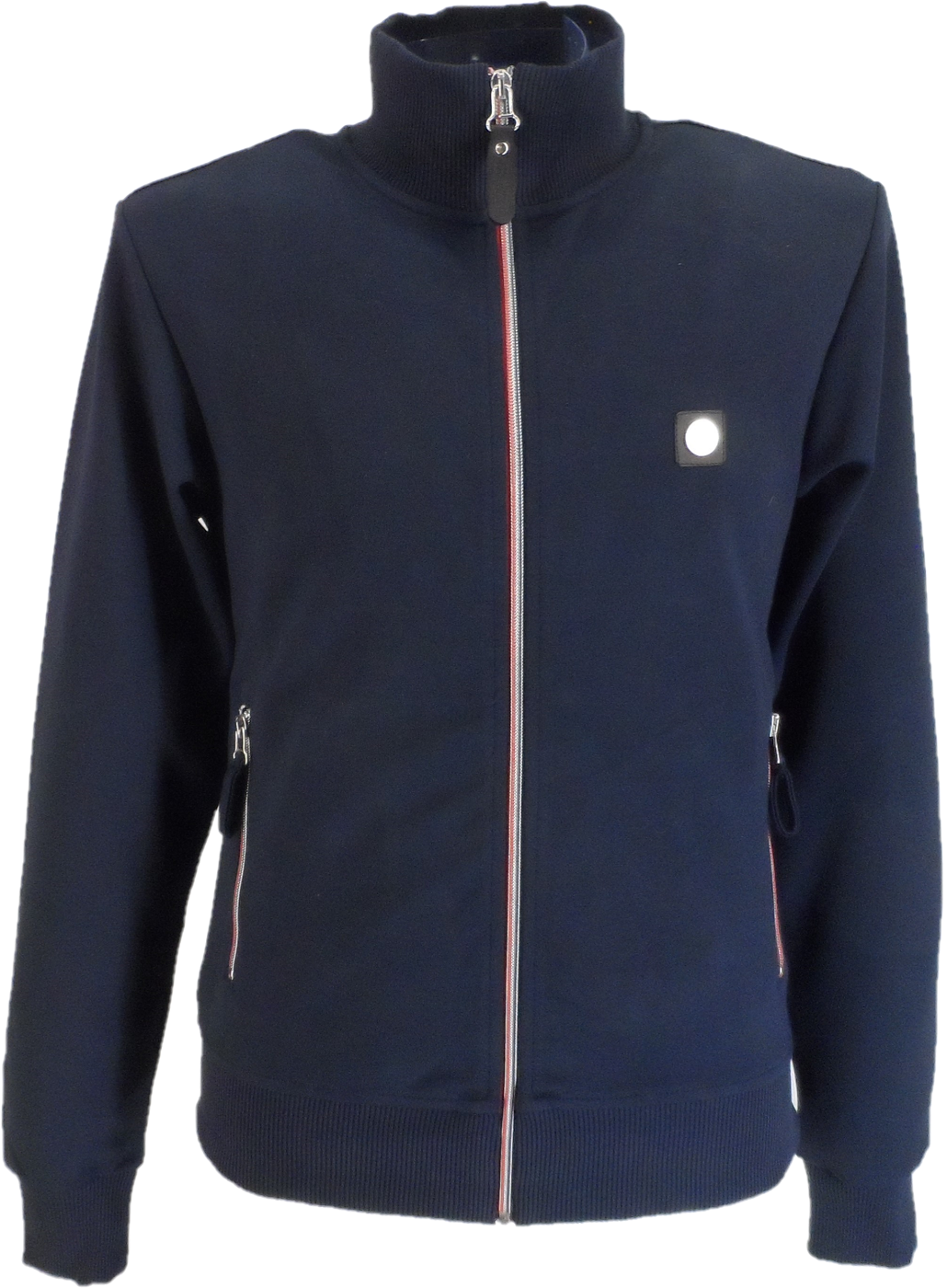 Trojan Mens Navy Blue Chrome Zip Track Tops