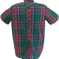 Trojan Mens Green Multi Check Short Sleeved Shirts and Pocket Square