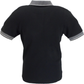 Trojan Mens Black Jacquard Collar Textured Polo Shirt