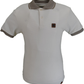 Trojan Mens Ecru Jacquard Collar Textured Polo Shirt