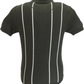 Trojan Mens Army Green Raised Stripe Knitted Polo Shirt