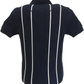 Trojan Mens Navy Blue Raised Stripe Knitted Polo Shirt