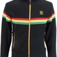 Trojan Mens Black Rasta Stripe Retro Track Tops