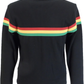 Trojan Mens Black Rasta Stripe Retro Track Tops