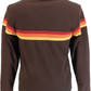 Trojan Mens Chocolate Brown Retro Stripe Retro Track Tops