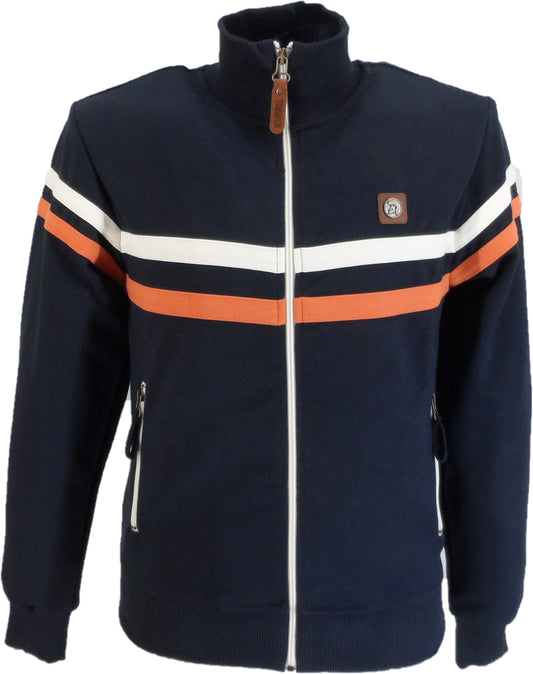 Trojan Mens Navy Blue Twin Stripe Track Tops