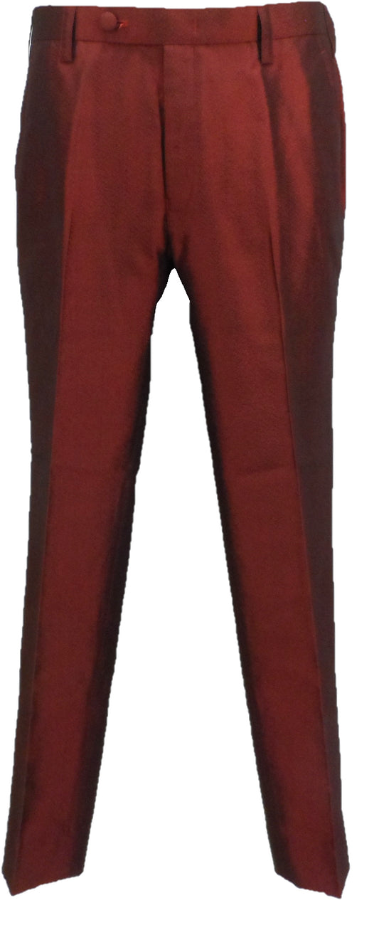 Mazeys Mens Tonic Burgundy Suit Trousers