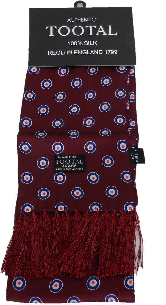 Tootal 100% Silk Burgundy Target Scarf