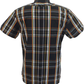 Tootal Mens Black Rasta Check Retro Down Short Sleeve Shirts