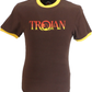 Trojan Records Mens Brown Rasta Logo 100% Cotton Peach T-Shirt