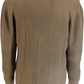 Mazeys Classic Retro Waffle Knit Camel Brown Cardigan