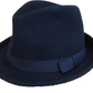 Mens Classic 100% Wool Black Trilby Hat