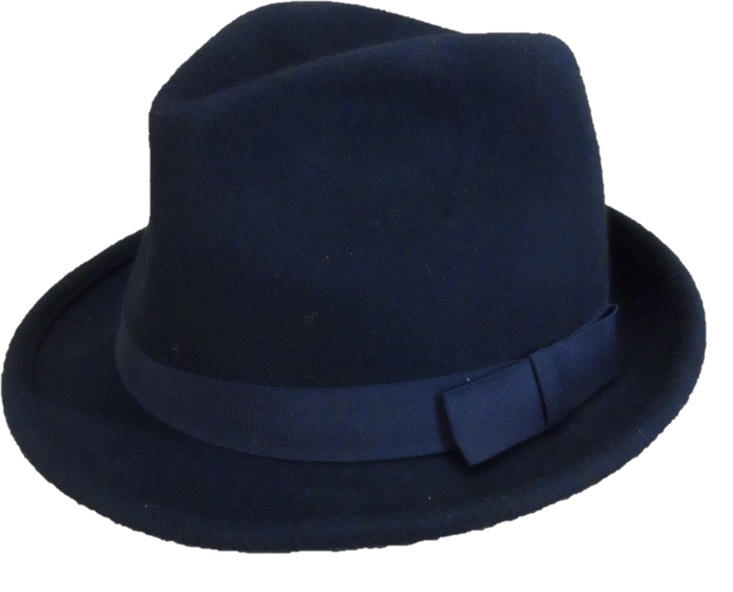 Mens Classic 100% Wool Black Trilby Hat