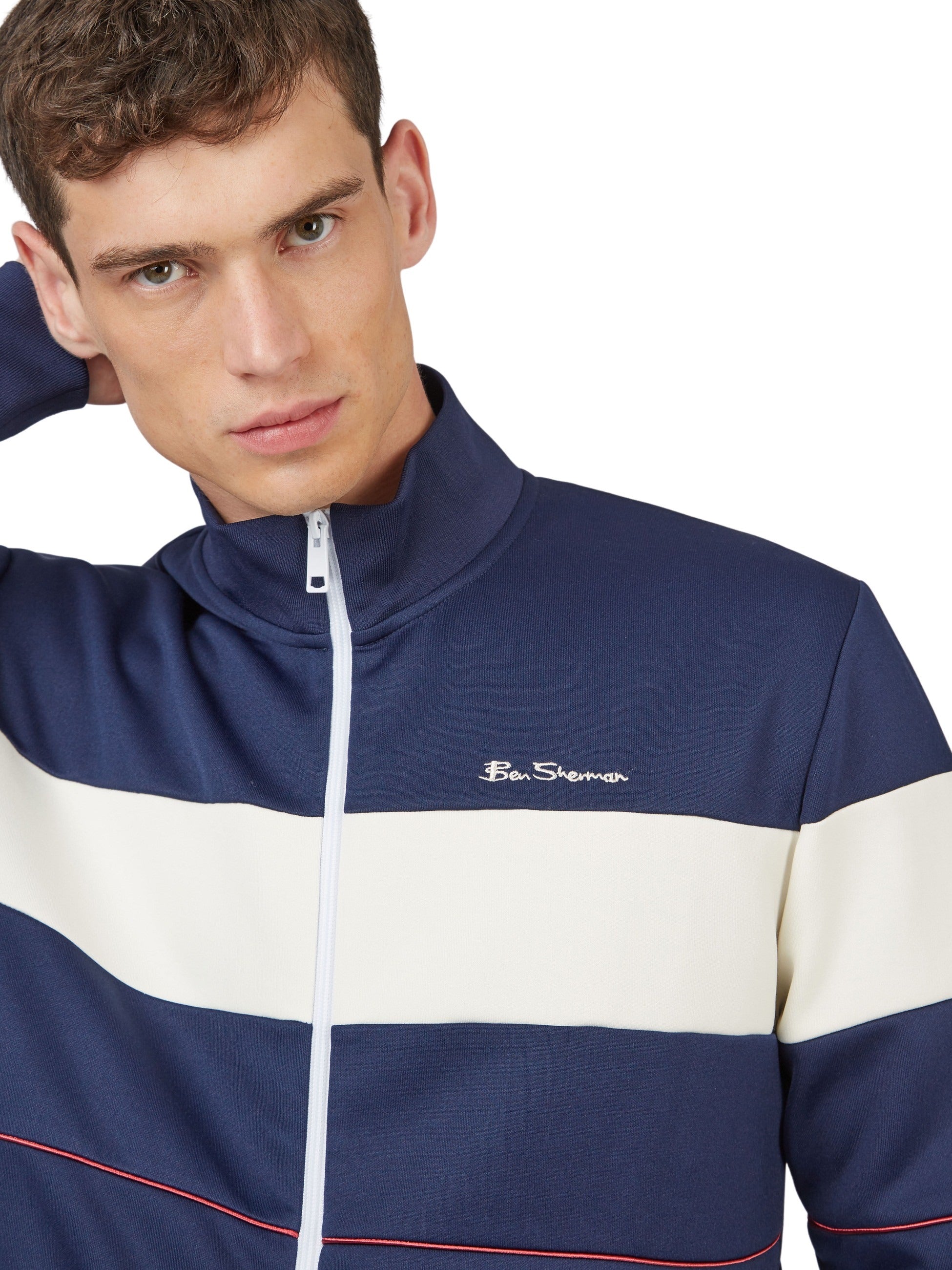 Giacca Da Tuta Retro A Tre Strisce Blu Navy Ben Sherman