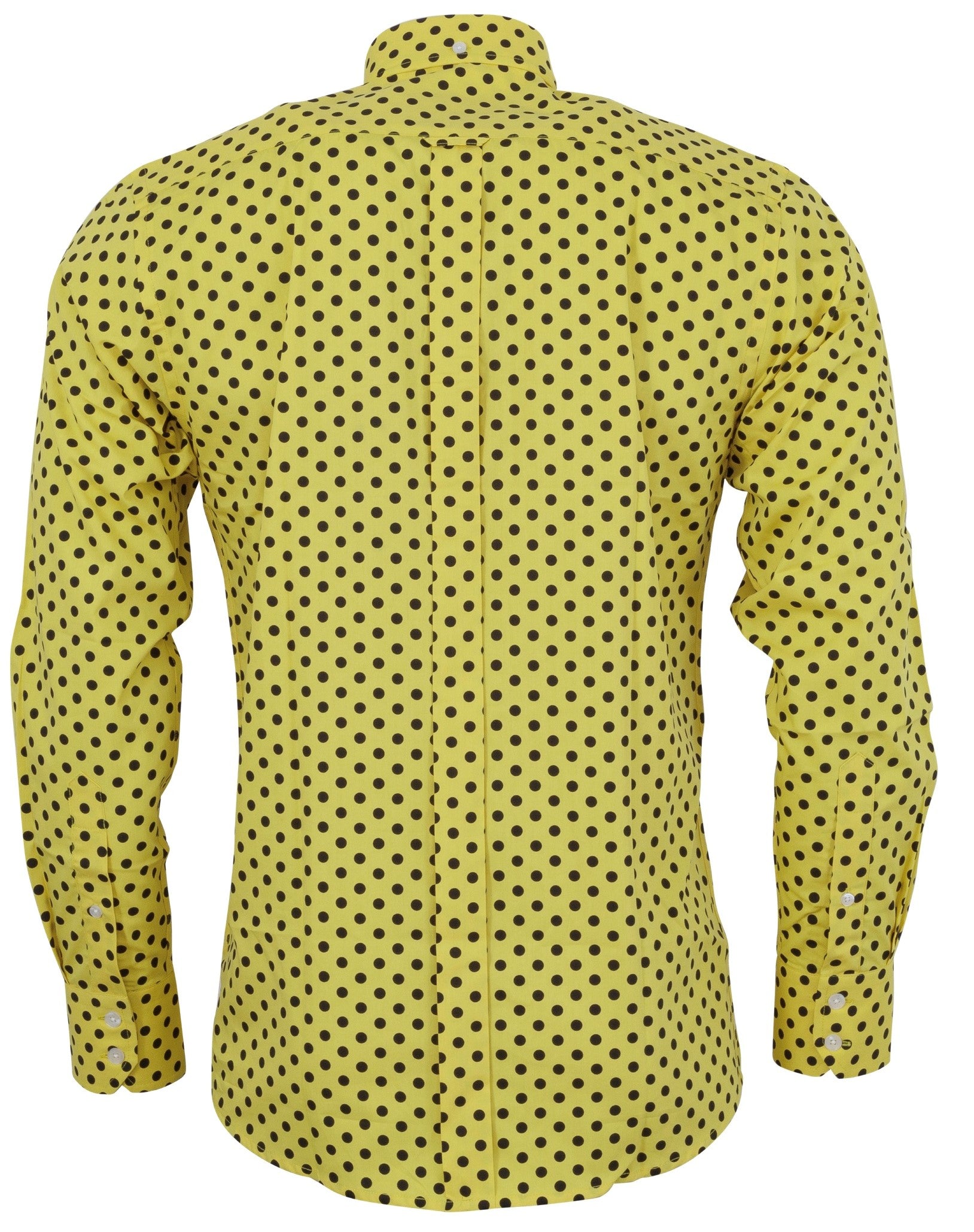 Men's Relco Mustard & Navy Polka Dot Shirt – Mazeys UK