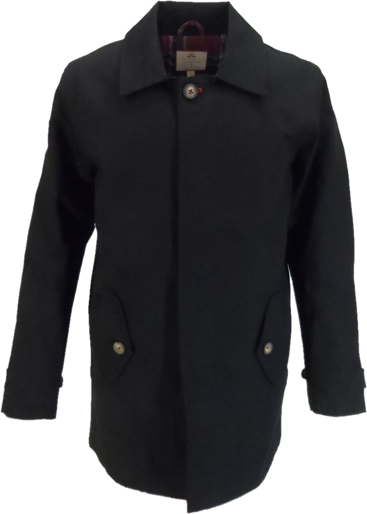 Real Hoxton Mens Black Mac Coat|Mazeys – Mazeys UK