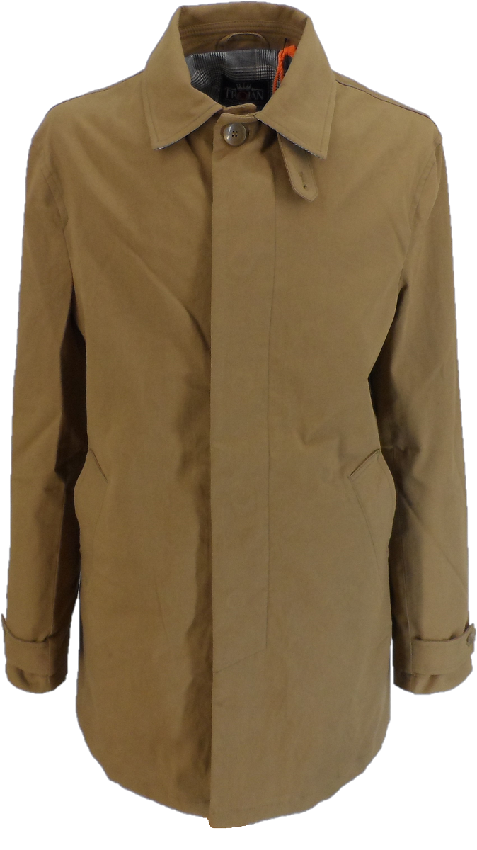 Trojan Mens Camel Mac Coat