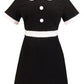 Ladies 60s Retro Mod Vintage Black Dress