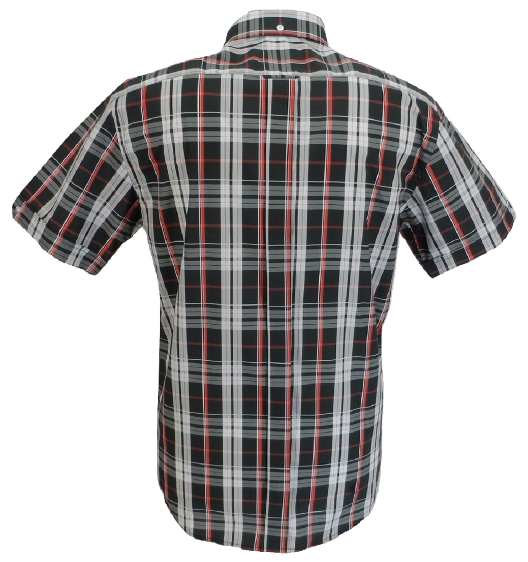 Mazeys Mens Black/Grey/Red Checked 100% Cotton Short Sleeved Shirts