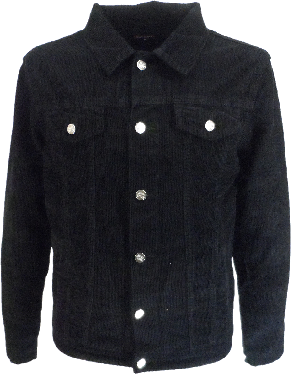 Mens Retro 60s Western Black Cord Trucker Jacket | Mazeys – Mazeys UK